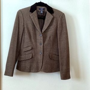Chaps Women’s Tweed Blazer Brown/Tan Size 6